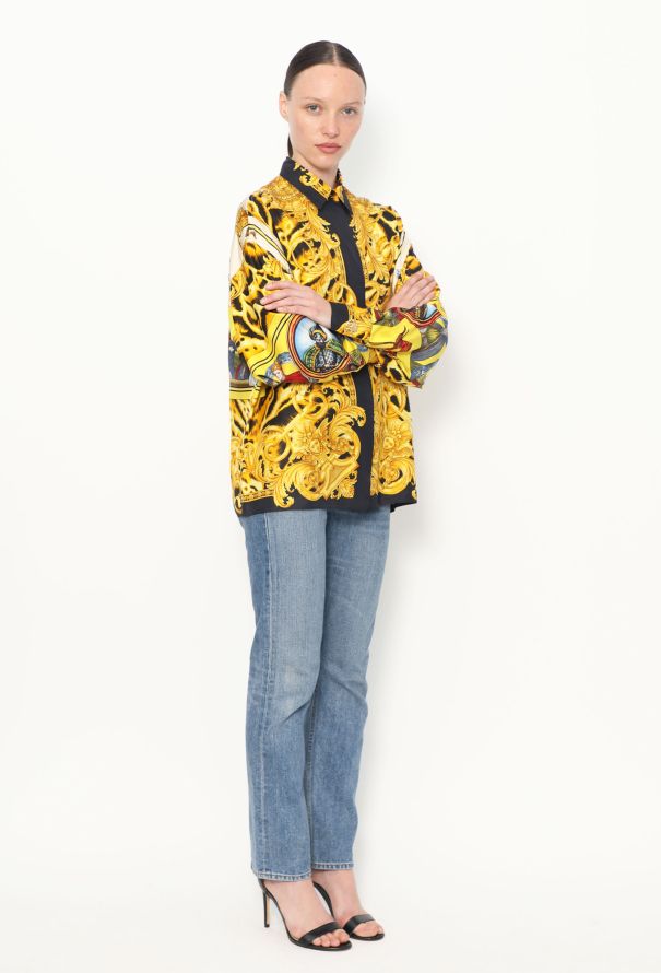 Gianni Versace F/W 1992 Baroque Silk Blouse - 5