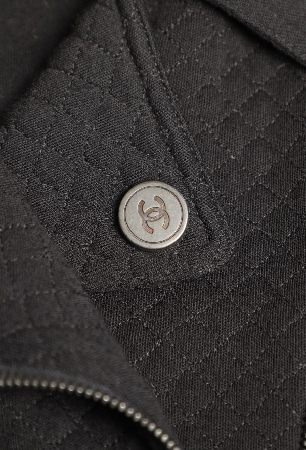 Chanel Quilted 'CC' Biker Jacket Black - 9