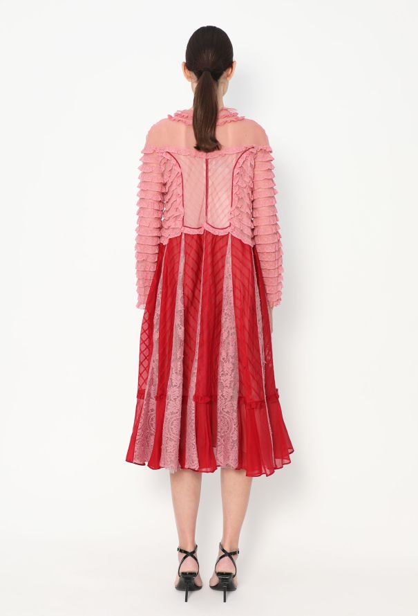 Valentino F/W 2017 Ruffled Lace Dress - 5