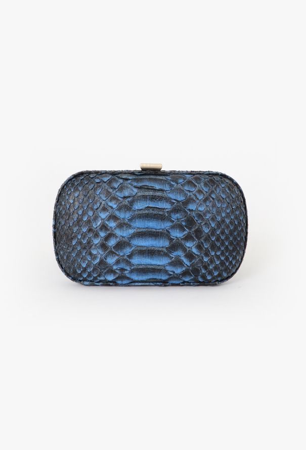 Bottega Veneta Blue Python Clutch - 3