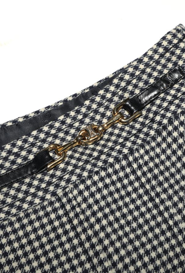 Céline '70s Triomphe Houndstooth Skirt - 5