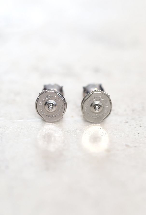 Vintage Fine Jewelry 18k White Gold Diamond Stud Earrings - 5