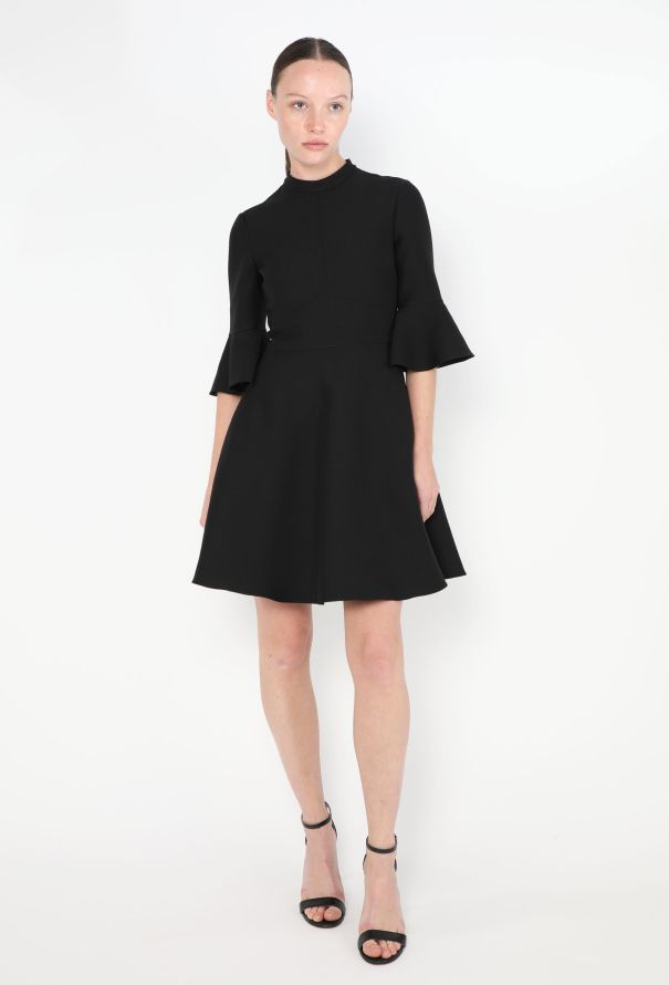 Valentino Crêpe Bell-Sleeve Dress - 3
