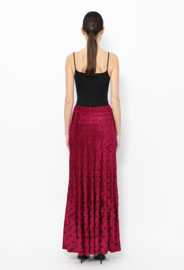 Alaïa '90s Chenille Polka Dot Maxi Skirt - 5