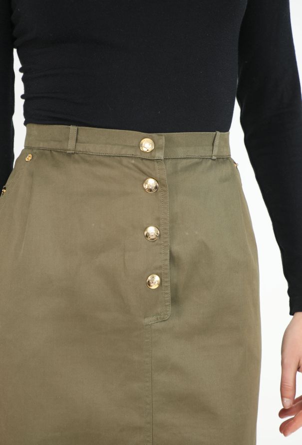 Céline Vintage Triomphe Cotton Skirt - 5
