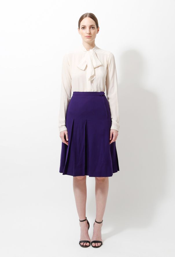 Saint Laurent 70s Box Pleated Skirt - 1