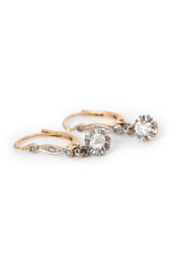 Vintage Fine Jewelry 18k Yellow Gold & Diamond Dormeuses - 5