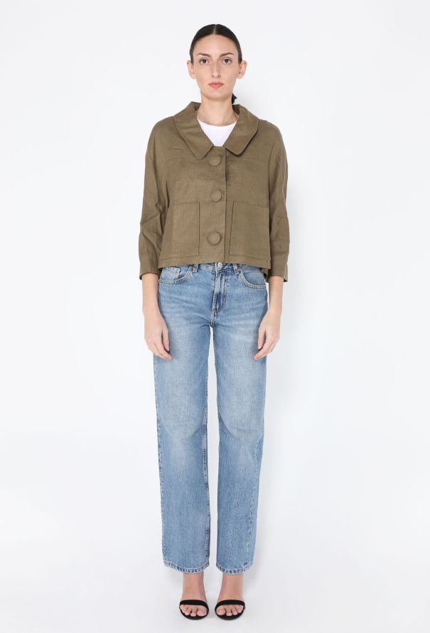 Chloé 2006 Cropped Linen Jacket - 3