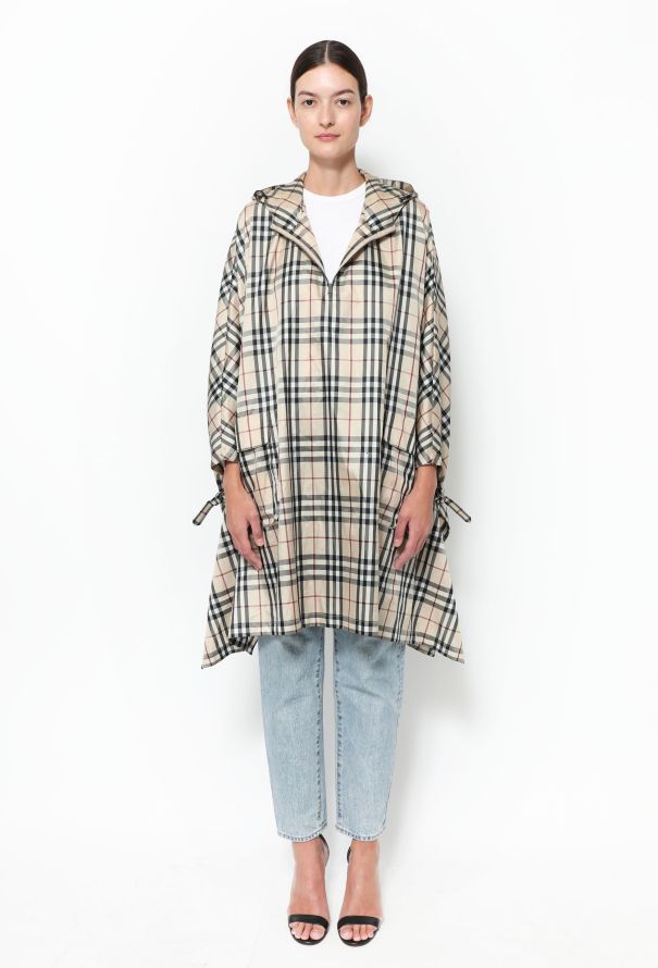 Burberry 'Nova' Plaid Hooded Poncho - 1