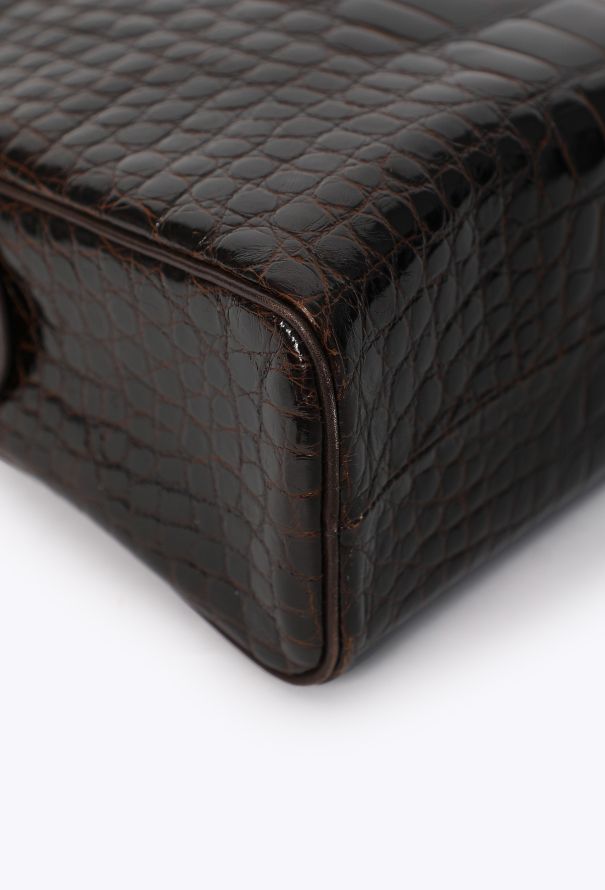 Chanel Vintage Brown Alligator Maxi Camera Bag - 9