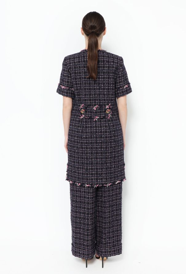 Chanel S/S 2015 Frayed Tweed Long Jacket - 6