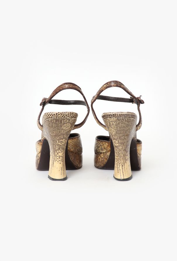 Prada F/W 2000 Tonal Lizard Pumps - 6