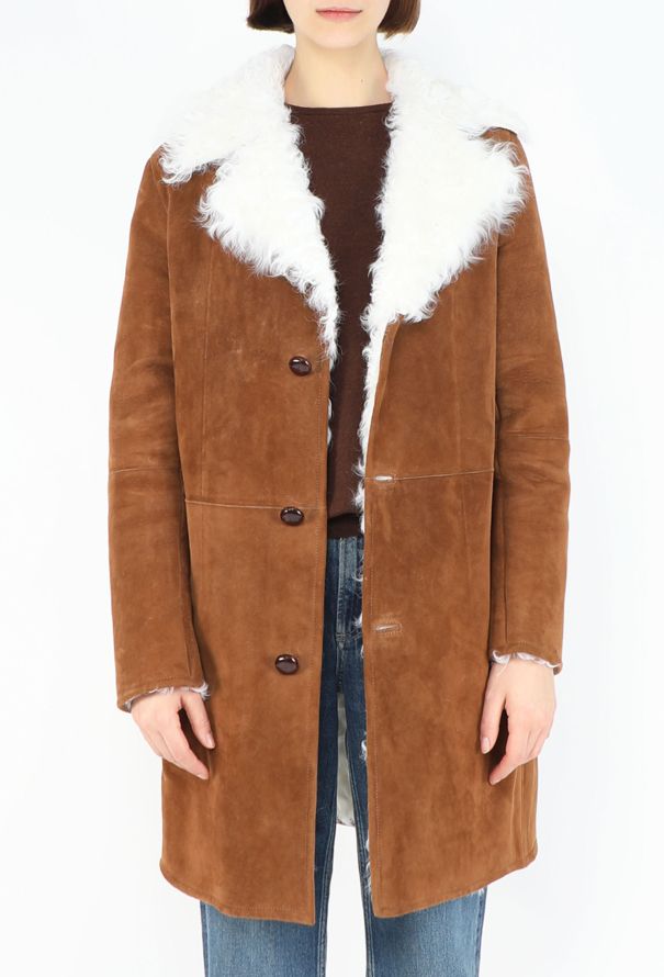 Saint Laurent 2017 Shearling-Lined Suede Coat - 3