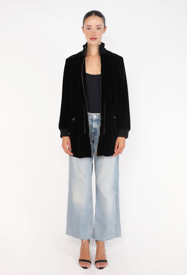 Saint Laurent Velvet Drawstring Bomber Jacket, F/W 1975 - 4