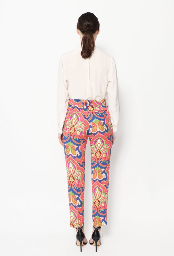 Céline Baroque Paisley Silk Trousers - 4
