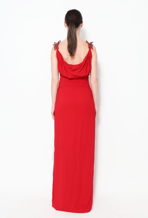 Valentino Embellished Butterfly Crêpe Gown - 4