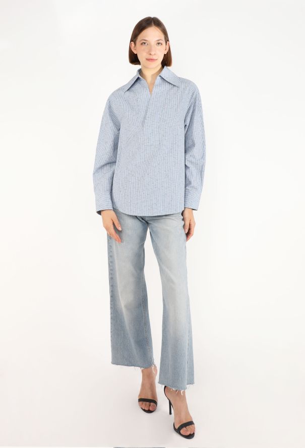 Bottega Veneta Pinstripe Cotton Tunic, S/S 2025 - 4