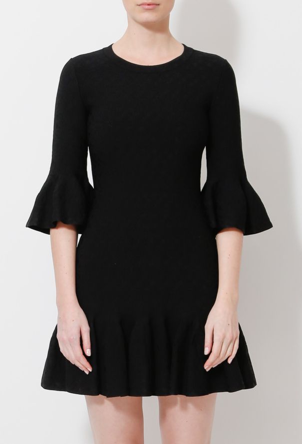 Alaïa Ruffled Knit Skater Dress - 1