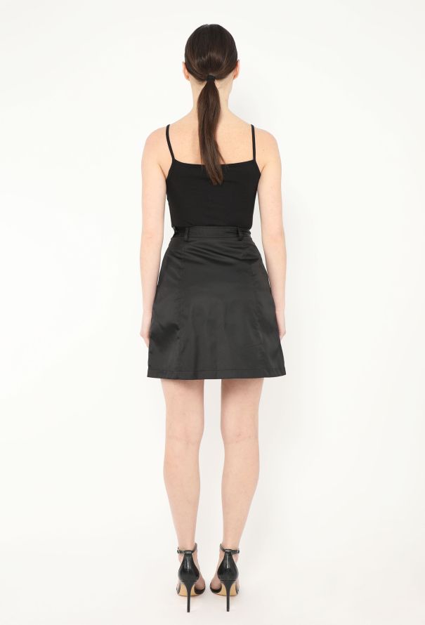 Prada A-Line Nylon Zip Skirt - 4