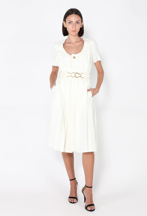Bottega Veneta Belted Linen Dress, Pre-Fall 2019 - 1
