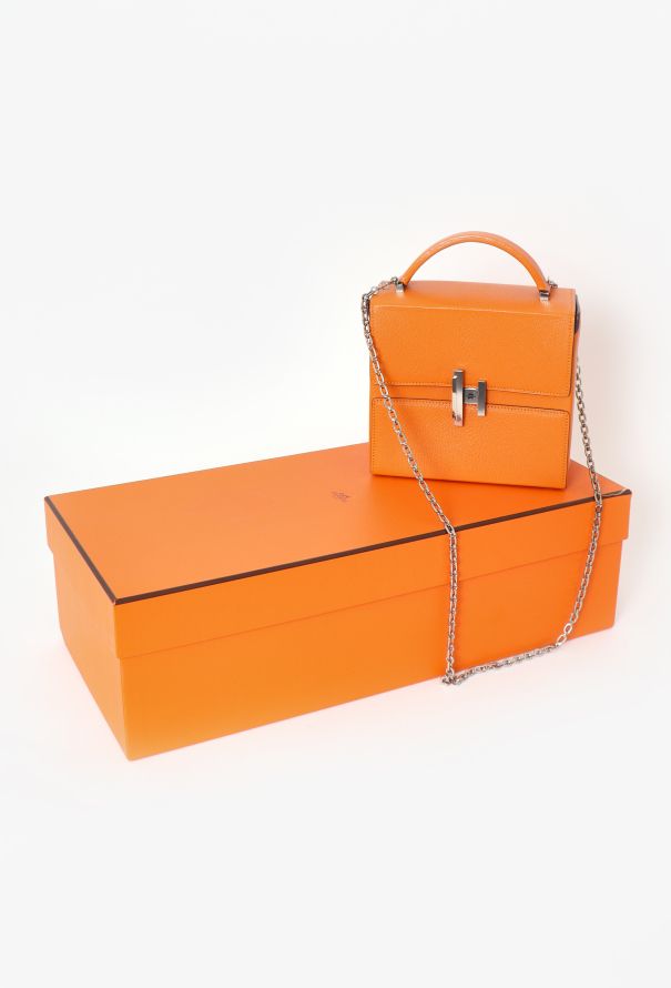 Hermès Abricot Chèvre Mysore Cinhetic Bag - 11