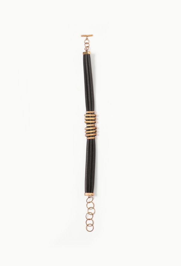 Bottega Veneta F/W 2019 Piped Vermeil Leather Choker - 5