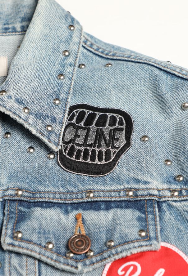 Céline 2021 Studded Denim Patchwork Jacket - 7