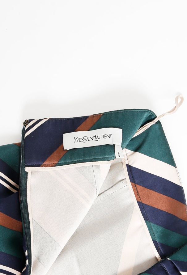 Saint Laurent Pre-Fall 2012 Striped Silk Skirt - 5