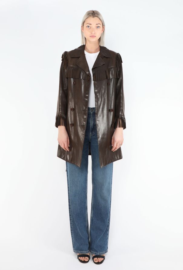 Saint Laurent COLLECTOR 1968 Haute Couture Leather Fringe Coat - 6