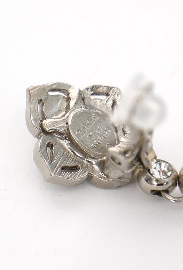 Dior 1997 Strass Pendant Clip Earrings - 4
