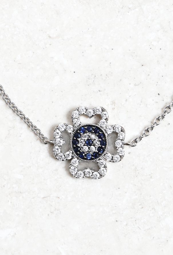 Vintage Fine Jewelry 18k Gold, Sapphire & Diamond Flower Bracelet - 2