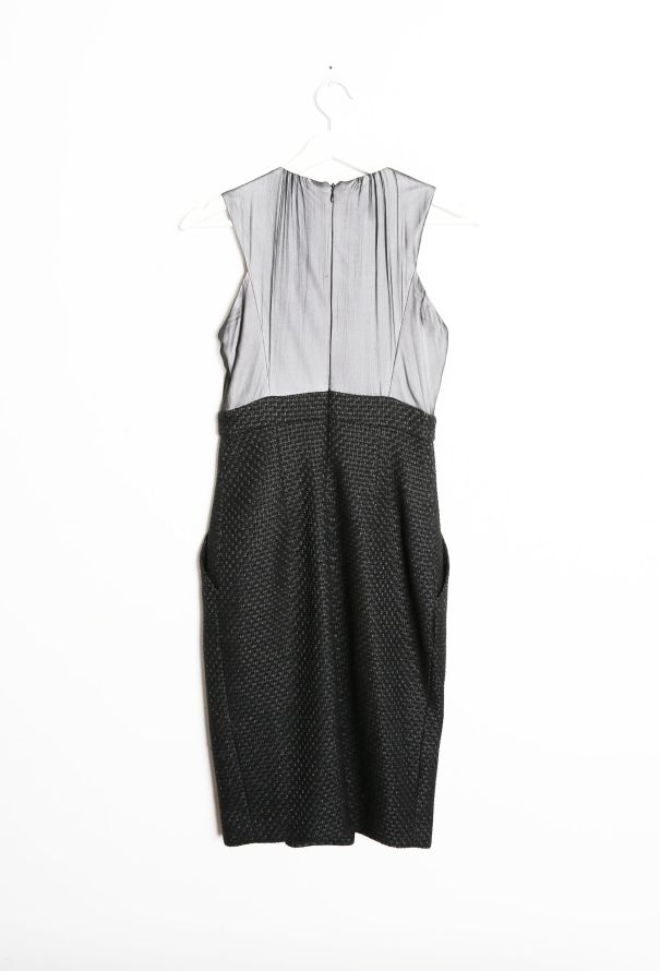 Chanel Silk Tweed Slit Dress - 10