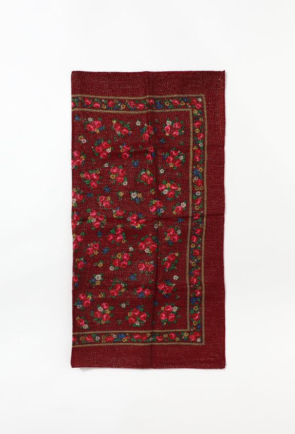 World Treasures 50s Metallic Floral Woven Scarf - 1