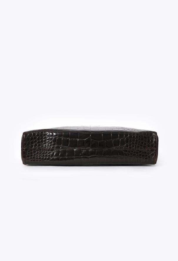 Chanel Vintage Brown Alligator Maxi Camera Bag - 6