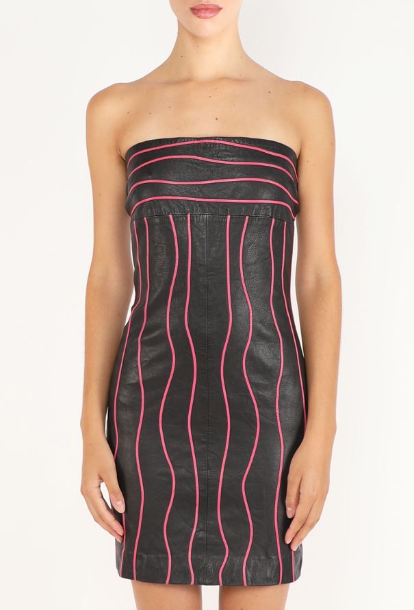 Mario Valentino Leather Strapless Dress, 1990s - 3