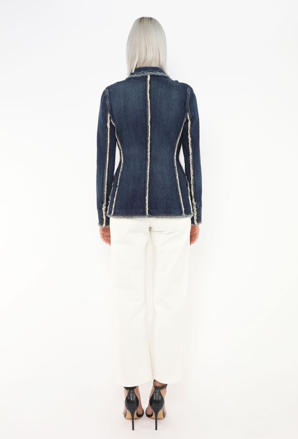 Dior Resort 2020 Frayed Denim Bar Jacket - 6