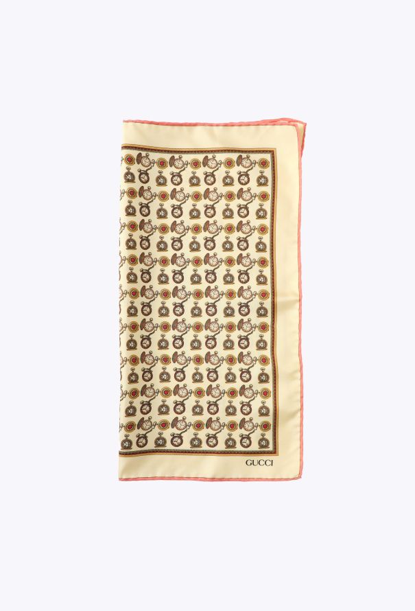 Gucci Vintage Timepiece Silk Pocket Scarf - 2