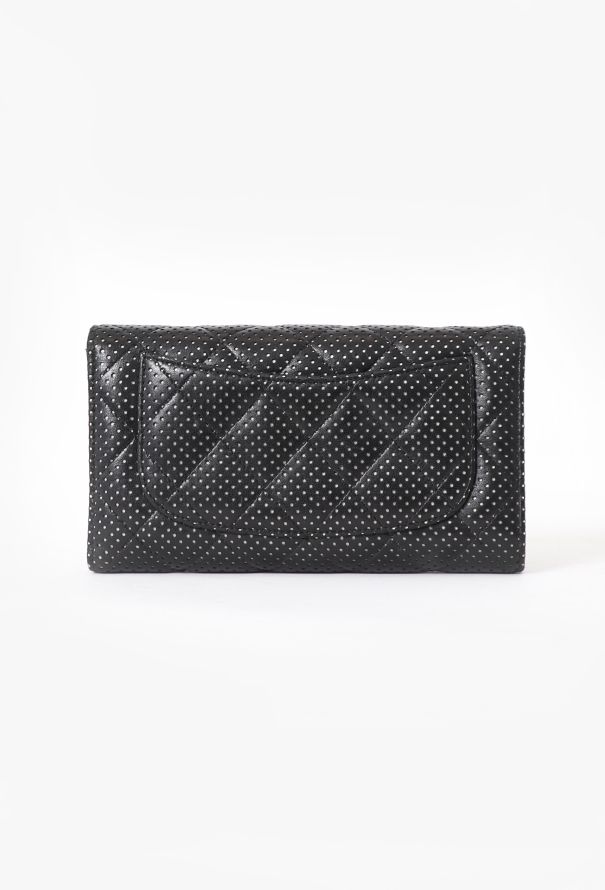 Chanel Black Perforated Flap Wallet - 3