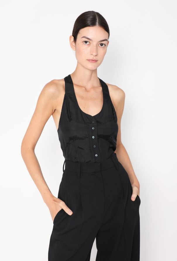 Balenciaga 2002 Silk Racerback Tank - 4