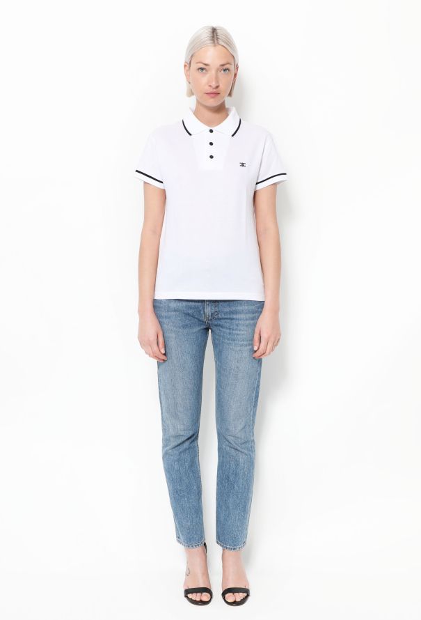 Céline 2021 Piqué Triomphe Polo White - 2