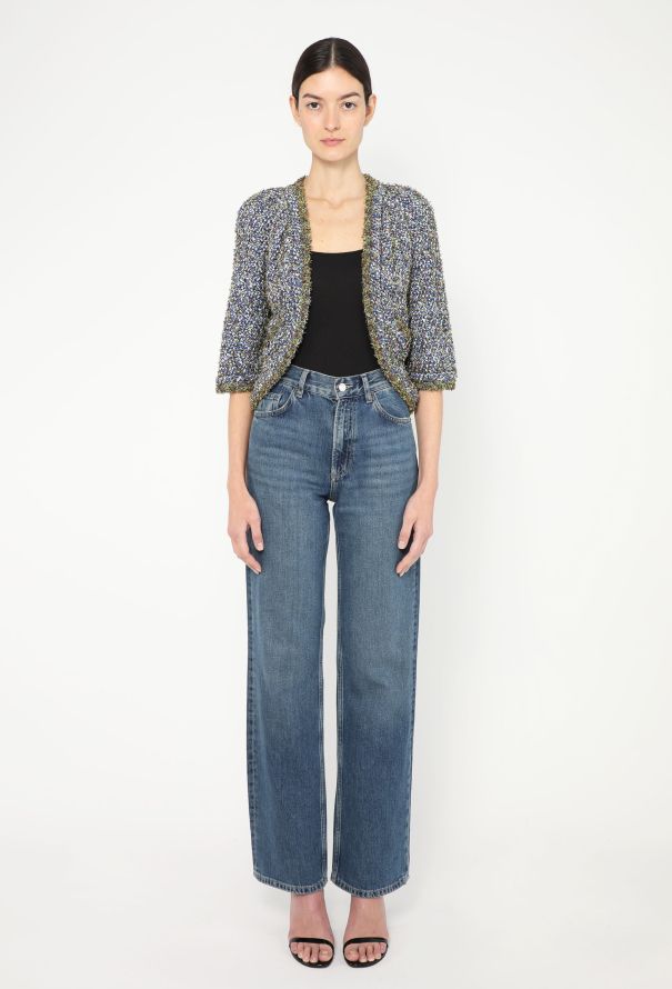 Chanel Frayed Lamé Tweed Bolero - 3