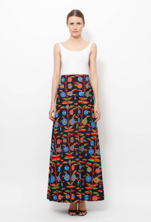 Exquisite Vintage Jean-Louis Scherrer '70s Floral Skirt - 1