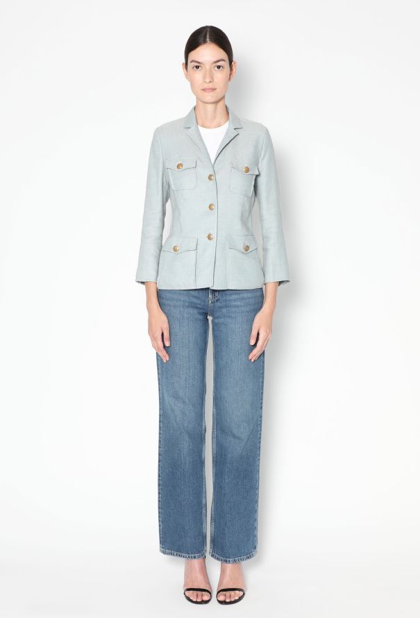 Etro Vintage Pinstripe Linen Blazer - 5