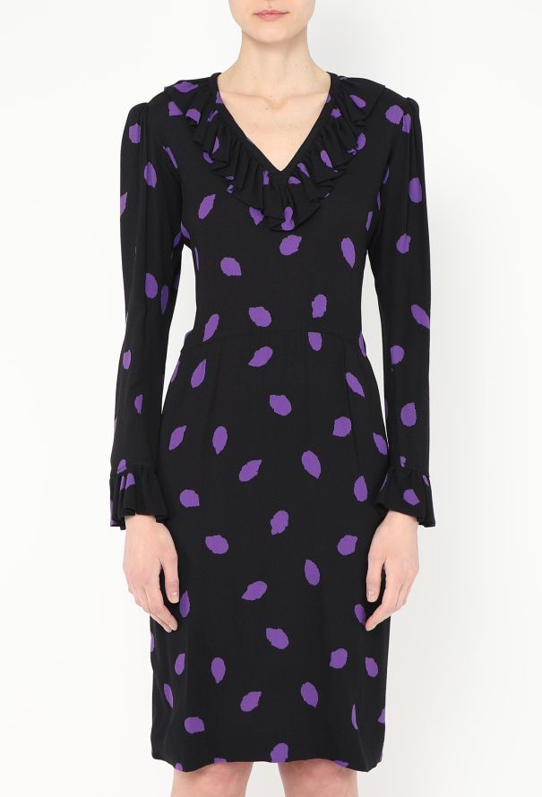 Saint Laurent Vintage Printed Crêpe Dress - 2