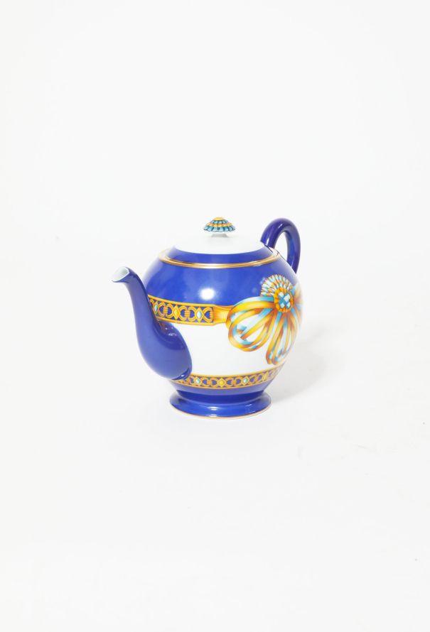 Hermès Vintage 'Cocarde de Soie' Porcelain Teapot - 4