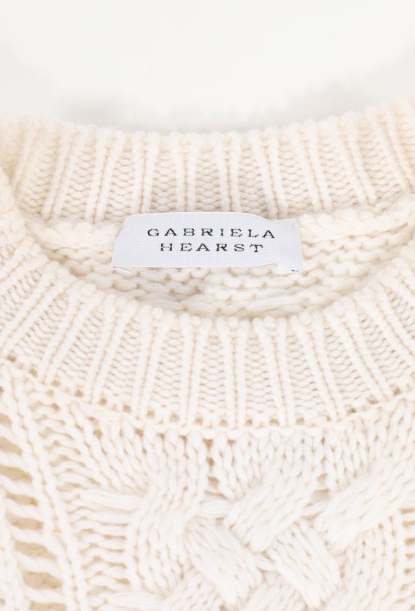 Gabriela Hearst Martha White Cashmere Cable-Knit Sweater - F/W 2020 - 6