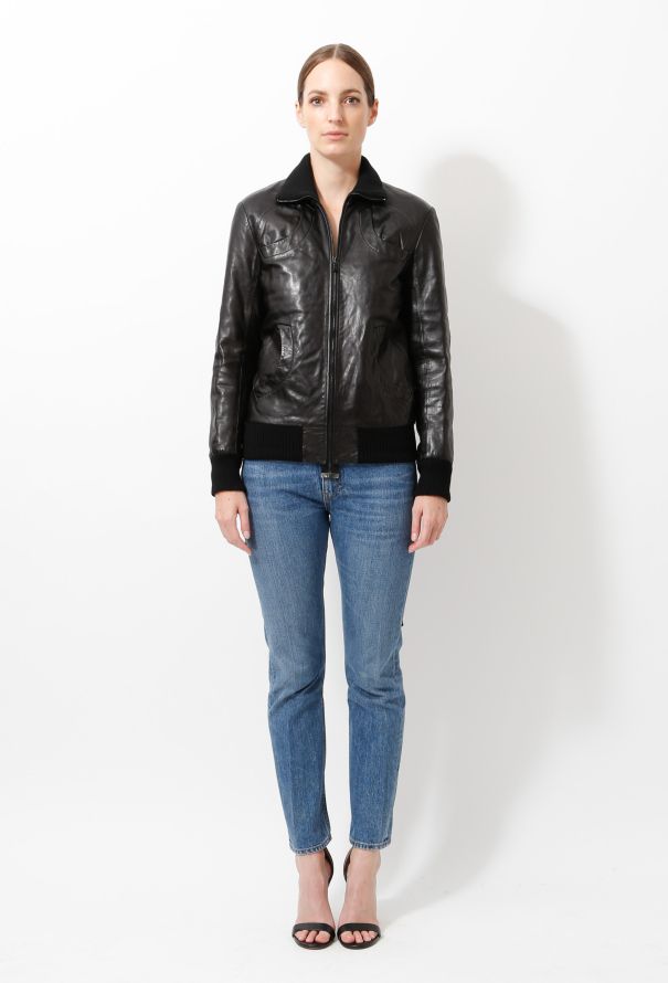 Helmut Lang 2003 Leather Flap Back Bomber - 3