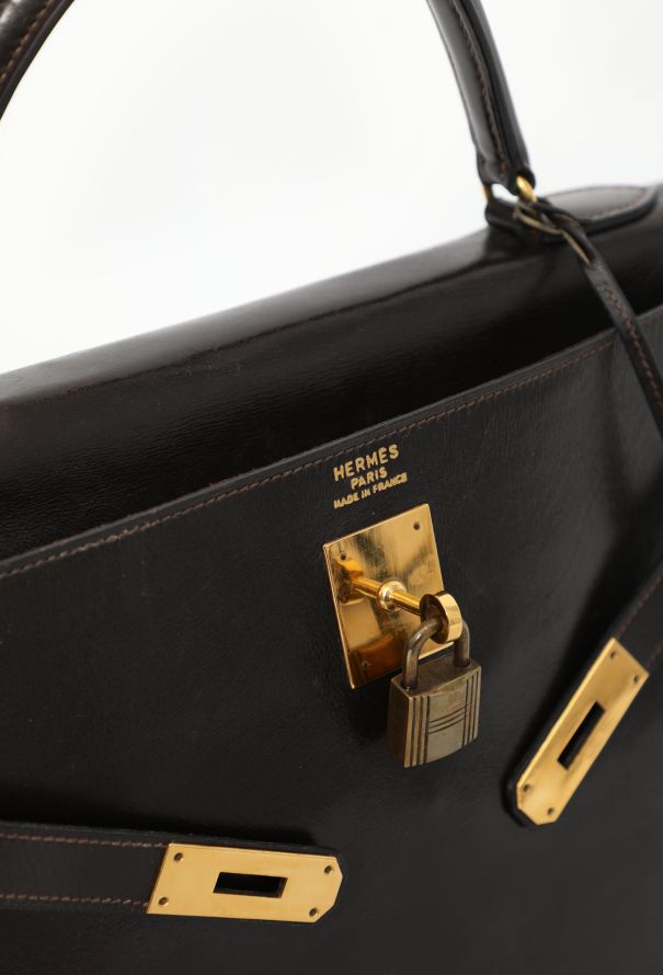 Hermès '70s Brown Box Kelly Retourné 35 - 19