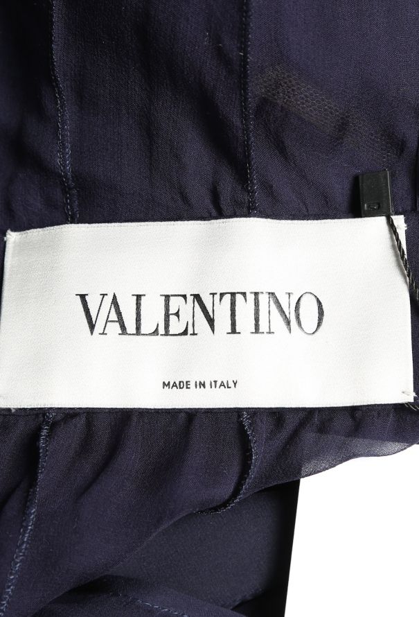 Valentino Silk Scalloped Ruffle Dress - 6