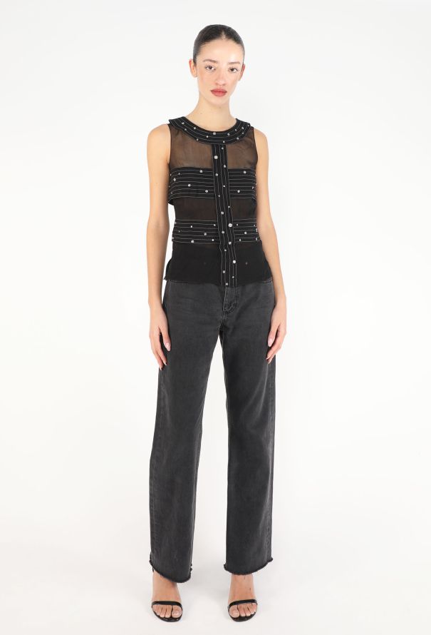 Chanel F/W 2003 Snap Button Silk Blouse - 4